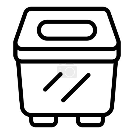 Illustration for Digital electric bread maker icon outline vector. Dough kneader. Culinary loaves preparing - Royalty Free Image