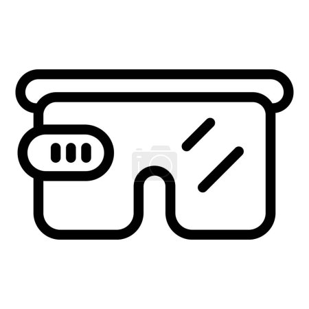 Gaming-Brillen-Icon-Umrissvektor. Virtuelle Realität. Videospielbrille als Headset