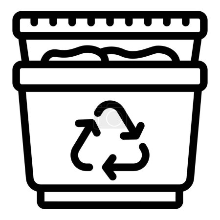Umrissvektor für die Papierkörbe. Nachhaltiges Müllmanagement. Richtige Müllabfuhr