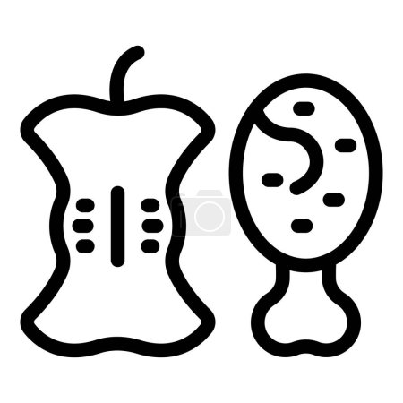 Organic waste icon outline vector. Biodegradable trash. Sorting household food rests