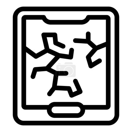 Electronic device waste icon outline vector. Cracked electrical equipment. Sorting discarded gadget