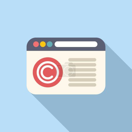 Copyright law web page icon flat vector. Online protection. Data content