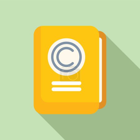 Copyright law folder icon flat vector. Online protection. Smart rule decision