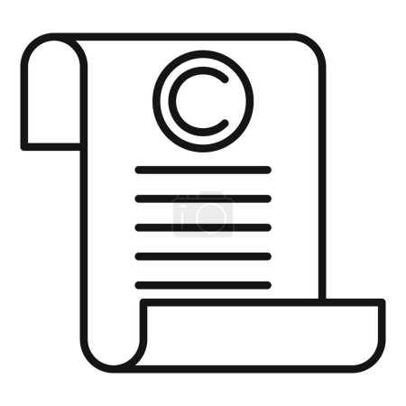 Copyright law paper icon outline vector. Work tax civil. Smart rule internet