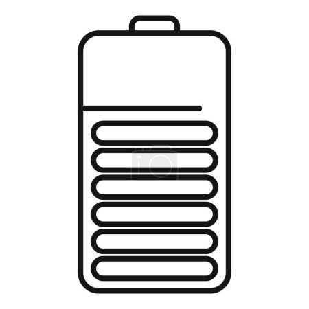 Refill battery icon outline vector. Power energy up. Voltage load cell