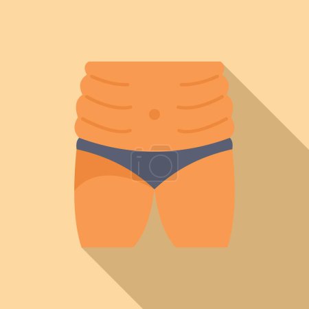 Fit fat body icon flat vector. Liposuction care abdominal. Health shape