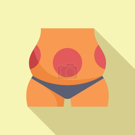Healthy abdominal liposuction icon flat vector. Beauty injection. Fit process