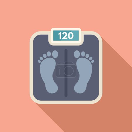 Weight scales icon flat vector. Obesity health. Control overweight