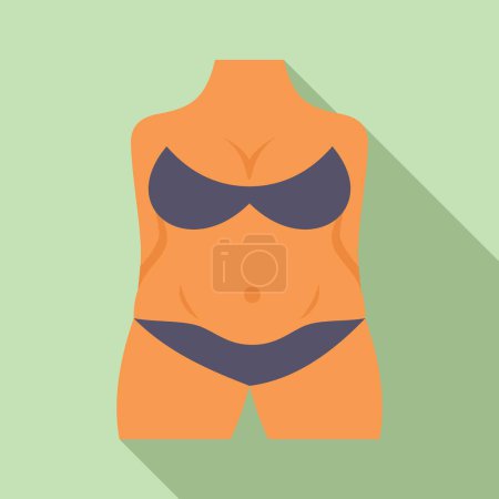 Medical treatment liposuction icon flat vector. Obese breast. Beauty cosmetic
