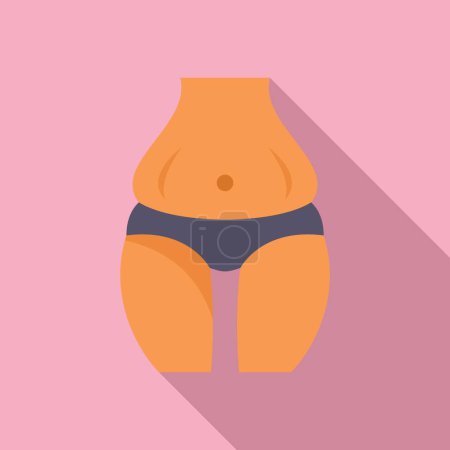 Obese body liposuction icon flat vector. Clinic operation. Cell layer