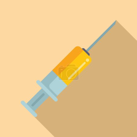 Illustration for Liposuction syringe injection icon flat vector. Loss weight. Plastic surgery - Royalty Free Image