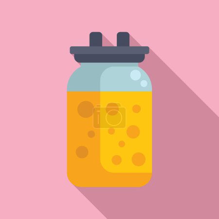 Illustration for Full jar after liposuction icon flat vector. Collagen injection. Skinny adipose - Royalty Free Image