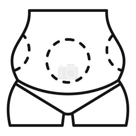 Healthy abdominal liposuction icon outline vector. Beauty injection. Fit process