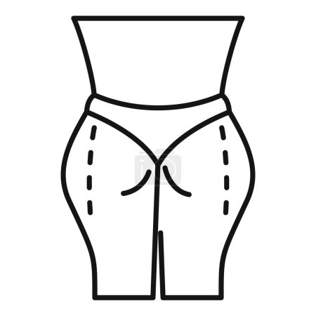 Illustration for Back female body liposuction icon outline vector. Medicine abdomen. Loose weight - Royalty Free Image