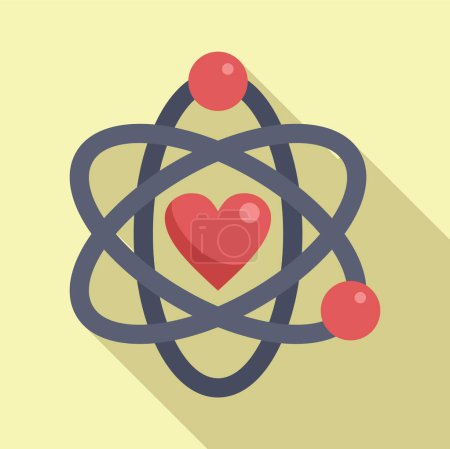 Téléchargez les illustrations : Love charity atom icon vecteur plat. Soutien aux soins. Hope volontaire - en licence libre de droit