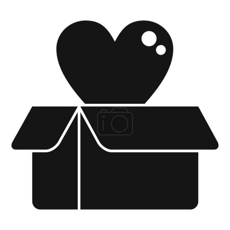 Ilustración de Donación icono caja del corazón vector simple. Apoyo a la caridad. Compartir el amor social - Imagen libre de derechos