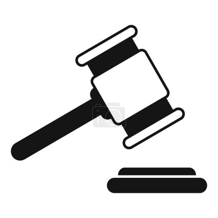 Wooden gavel icon simple vector. Hammer decision. Legal guilt sign