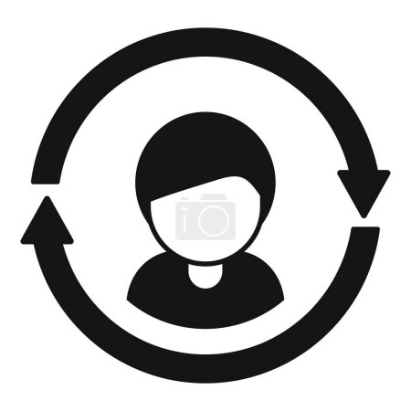 Change worker person icon simple vector. Profile job. Staff transfer