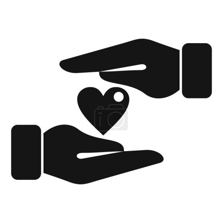 Hands care heart icon simple vector. Love support. Charity action