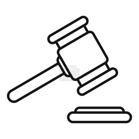 Wooden gavel icon outline vector. Hammer decision. Legal guilt sign