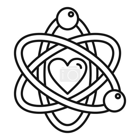 Téléchargez les illustrations : Love charity atom icon outline vector. Soutien aux soins. Hope volontaire - en licence libre de droit