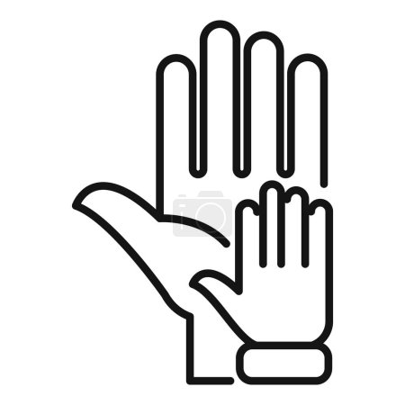 Volunteer hand support icon outline vector. Care person. Work manager