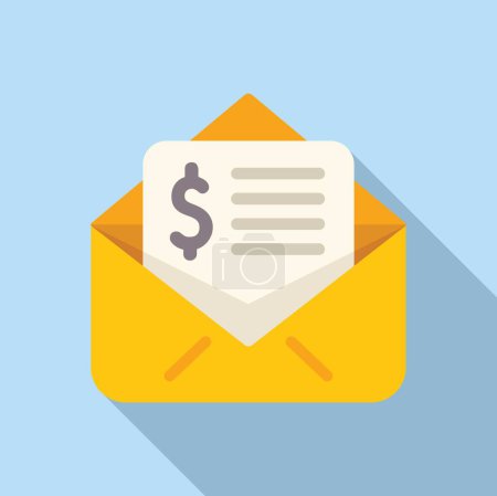 Collateral mail info icon flat vector. Service payment. Credit personal assistance