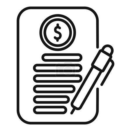 Collateral form document icon outline vector. Agreement finance. Economy form