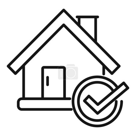 Approved house collateral icon outline vector. Finance service. Bank support