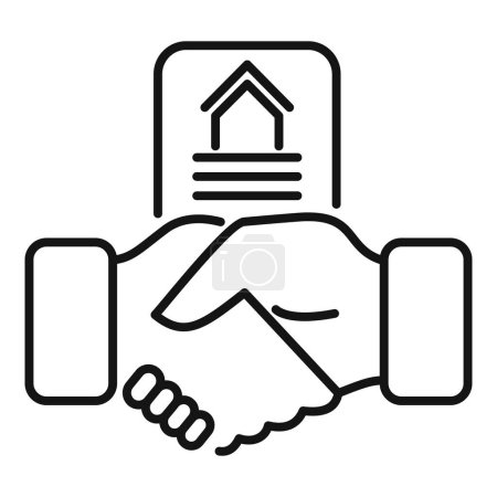 Collateral handshake agreement icon outline vector. Planning help. Finance access