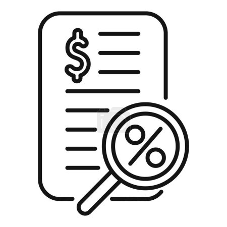 Percent money support icon outline vector. Paper document. Service crisis help