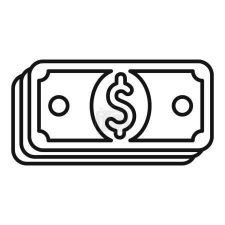 Money cash credit icon outline vector. Collateral support. Online economy