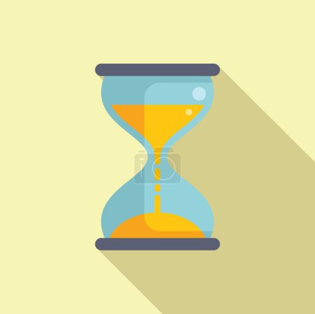 Hourglass duration timer icon flat vector. Event overtime. Schedule network