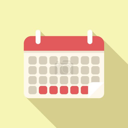Agenda calendar event icon flat vector. Education shape. Event length