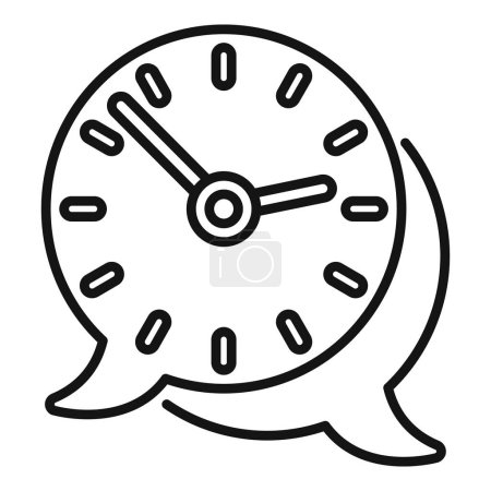 Duration time of chat meeting icon outline vector. Event deadline. Shape digital
