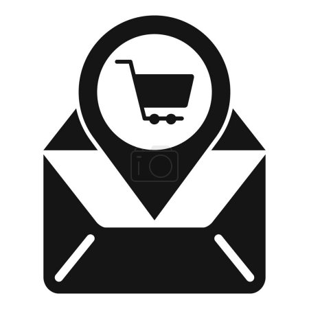 Store locator mail info icon simple vecteur. Geo retail. Supermarché