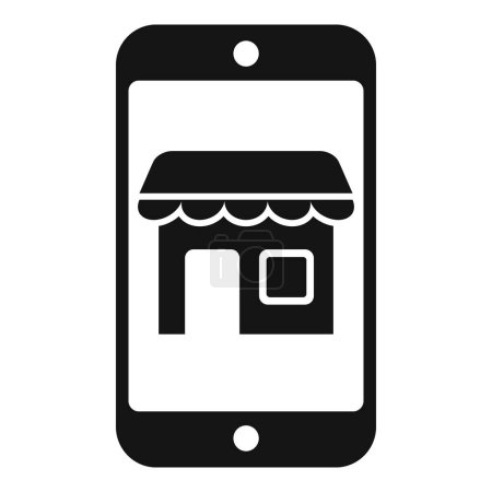 Mobile App Store Locator Icon einfacher Vektor. Internet vermarkten. Richtungsverkauf