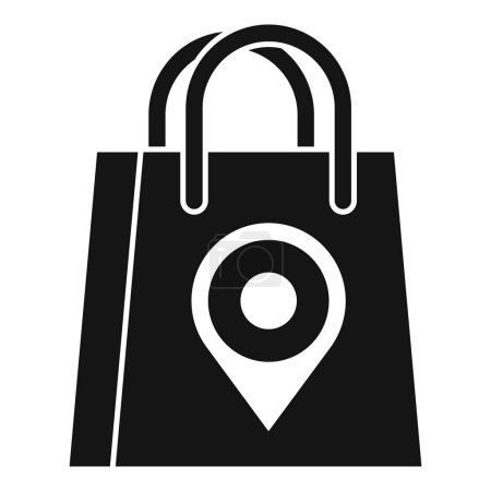 Localisateur de lieu commercial icône vecteur simple. Carte en ligne app. Place de marché