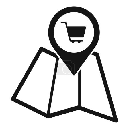Carte pointer magasin icône simple vecteur. Localisateur en ligne. Marché de la livraison d'applications
