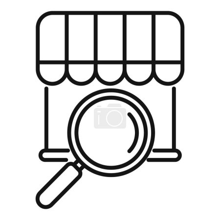 Search shop magnifier icon outline vector. Online locator app. Commercial button