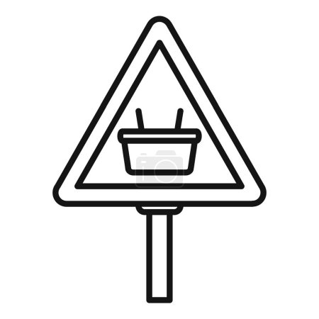 Verkehrszeichensymbol Umrissvektor speichern. Straßenortung. Anstecknadelgeschäft