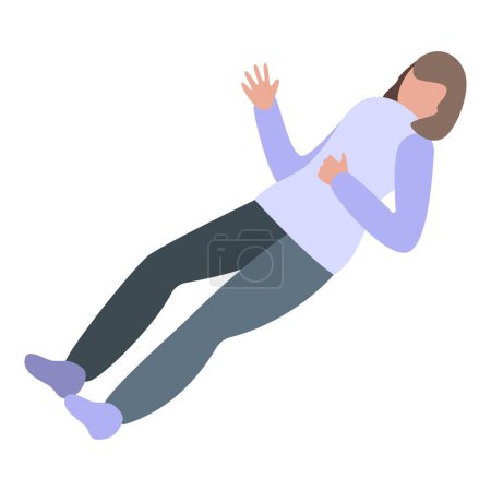 Illustration for Illustration of a cartoon character of a woman in midfall, depicting an accident or a slip - Royalty Free Image