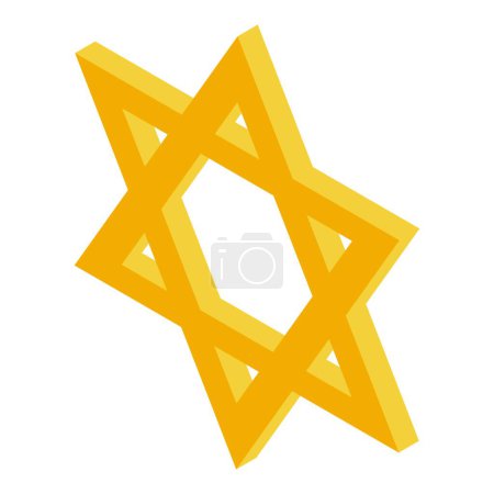 Ilustración vectorial de una estrella dorada de David, símbolo del judaísmo y de la identidad judía