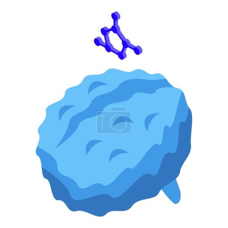 Detailed isometric graphic of a blue b cell immune with surface receptor