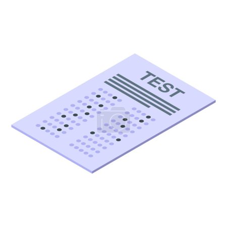 Isometric vector of a standardized test answer sheet with multiplechoice bubbles