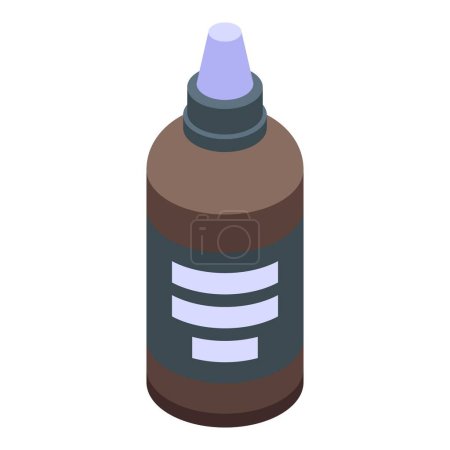 Vektor-Illustration einer isometrischen Tropfflasche, perfekt für medizinische Designs