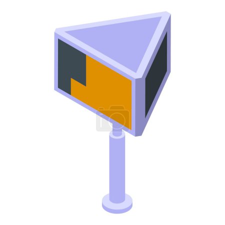 3d isometric illustration of a modern speed camera, commonly used for traffic monitoring