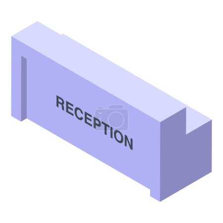 3d isometric illustration of a reception sign, perfect for business and hospitality designs