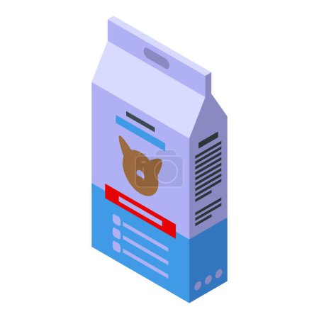 Téléchargez les illustrations : Illustration vectorielle isométrique d'un carton de lait d'amande, parfait pour les thèmes diététiques et végétaliens - en licence libre de droit