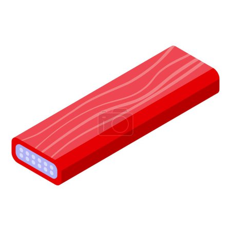 Vibrant 3d rendering of a single stick of chewing gum, ideal for design elements